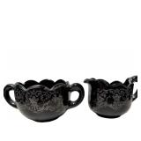 Vintage L.E. Smith Black Amethyst Mt Pleasant Crea