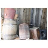 Wood barrel & buckets