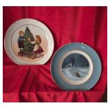 2 Avon Christmas plates