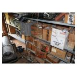 Motorcycle parts & metal shelves