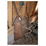 Steel wheeled wheelbarrow