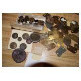 Antique buttons & tags