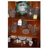 Assorted pressed glass & more