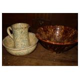 Spongeware bowls & pitcher