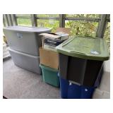 Assorted Glassware, Totes, Planters