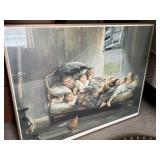 Home Sweet Home Print, Wooden Chairs, Blankets