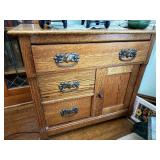 Oak Commode Stand
