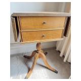 Duncan Phyfe Maple 2 Drawer Stand & Stool