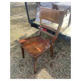 (4) HEAVY WOODEN DINING CHAIRS