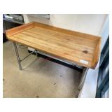 WOODEN BAKERS TABLE - 30 X 60 X 34