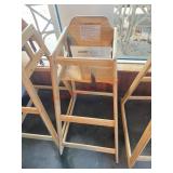 TALL WOODEN HIGH CHAIR - LIKE NEW
