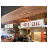 (3) WOODEN SIGNS - "BAR" & "ORDER HERE" & TAKEOUT