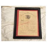 DISCHARGE PAPER - FRAMED