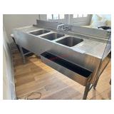 EAGLE  3 COMPARTMENT BAR SINK - 60 X 22