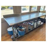 S/S TABLE W/ BACKSPLASH - 96' X 30'