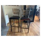 (2) METAL BAR STOOLS - VINYL SEAT