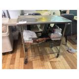 S/S TABLE W/ SHELVES & WHEELS