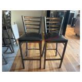 (2) METAL BAR STOOLS - VINYL SEAT