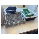 LOT - DISH RACKS, BUS PANS