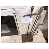 BRASS FIRE PLACE TOOL SET
