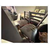 (2) METAL BAR STOOLS W/ VINYL SEATS