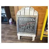 WOODEN SIGN - MISSING HINGE