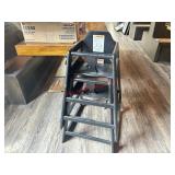 (2) WOODEN HIGH CHAIRS - BLACK