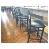 LOT - (4) METAL BAR STOOLS W/ VINYL SEAT