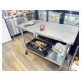 S/S PREP TABLE W/ CASTERS & CAN OPENER