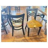 LOT - (4) METAL W/ WOOD CHAIRS