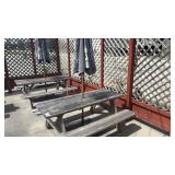 WOODEN PICNIC TABLE W/ UMBRELLA