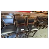 (4) WOODEN BAR STOOLS W/ VINYL