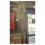 LOT - FISHING RODS, NET, DECOR