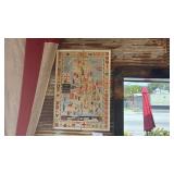 LOT - CLOTH MAP OF ENGLAND & PENDANT FLAG