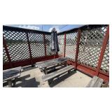 WOODEN PICNIC TABLE W/ UMBRELLA