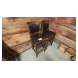 (2) WOODEN BAR STOOLS W/ VINYL