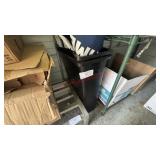 NEW - (2) BLACK, SLIM JIM TRASH CANS