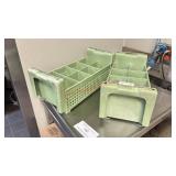 (2) CUTLERY BASKETS - GREEN