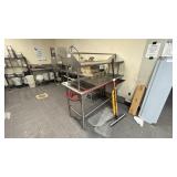 S/S DISH SORTING TABLE W/ OVERSHELF