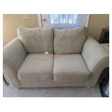 UPHOLSTERED LOVE SEAT - PALE GREEN