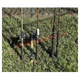 LOT - (5) RODS & 3 REELS