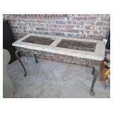 SOFA TABLE - METAL, GLASS & MARBLE - 19 X 51