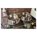 LOT - (2) LARGE S/S DOG BOWLS