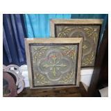 (2) DECORATIVE ART TIN PANELS
