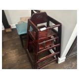 (2) WOODEN HIGH CHAIRS