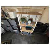 WOODEN SHELF W/ CONTENTS