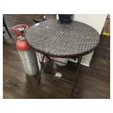 SMALL, ROUND FOLDING TABLE - 27'