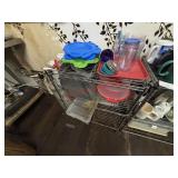 LOT - WIRE SHELF W/ CONTENTS