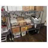 * WIRE SHELF SET ON CASTERS - NO CONTENTS