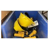 (Box of) Safety Items - Hardhats & Flash Lights